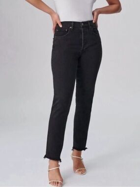 Aritzia Denim Forum The Yoko High Rise Slim Jeans Black 30